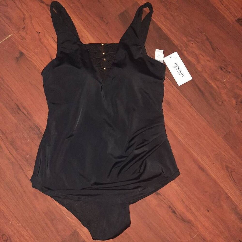 Swimsuits For All Black One Piece Swim Suit New With Tags